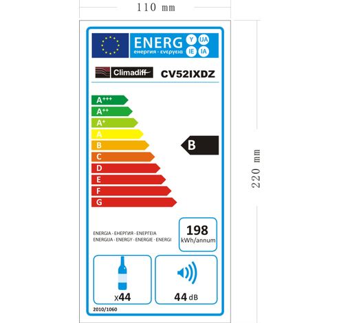 CV52IXDZ Wijnserveerkast 50 flessen  Climadiff