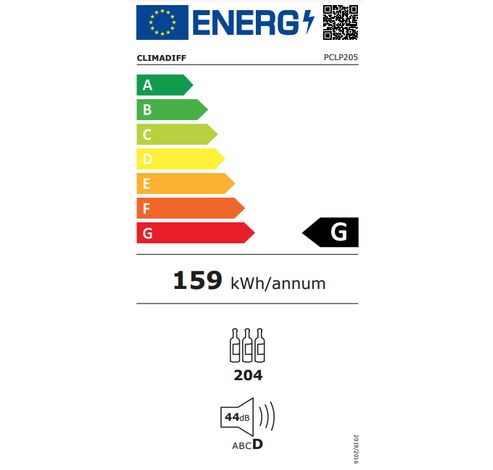 PCLP205 Cave polyvalente porte pleine 204 bouteilles  Climadiff