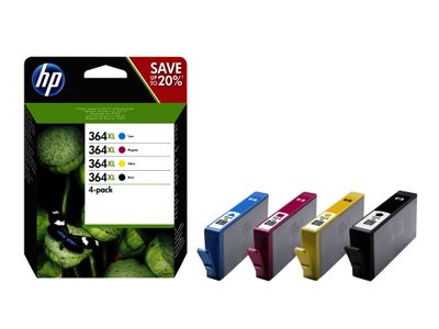 364XL originele high-capacity zwarte/cyaan/magenta/gele inktcartridges, 4-pack