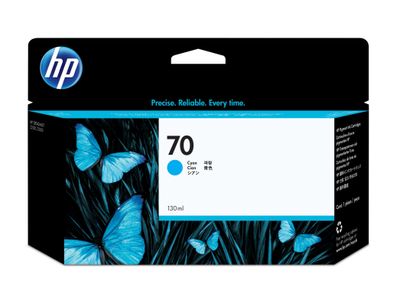 70 cyaan DesignJet inktcartridge, 130 ml