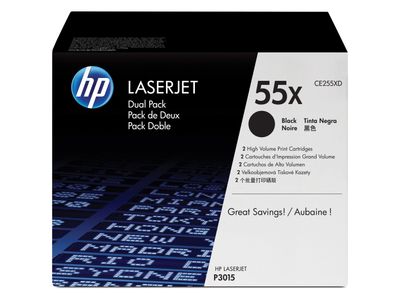 55X originele high-capacity zwarte LaserJet tonercartridge, 2-pack