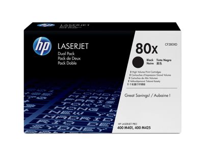 80X originele high-capacity zwarte LaserJet tonercartridge, 2-pack