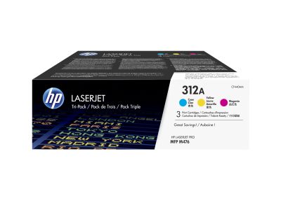 312A originele cyaan/magenta/gele LaserJet tonercartridges, 3-pack