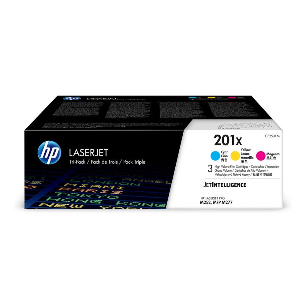 HP Toner 201X LaserJet high-capacity cyaan/magenta/gele 3-pack