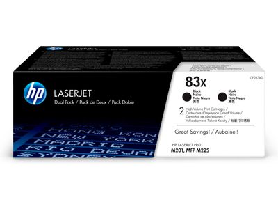 83X high-capacity zwarte LaserJet tonercartridges, 2-pack