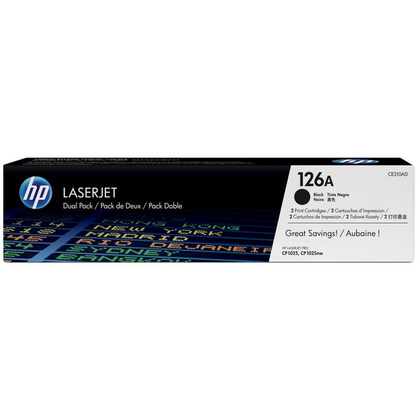 HP 126A zwarte LaserJet tonercartridge, 2-pack