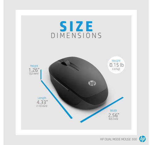 300 Dual mode black mouse  HP