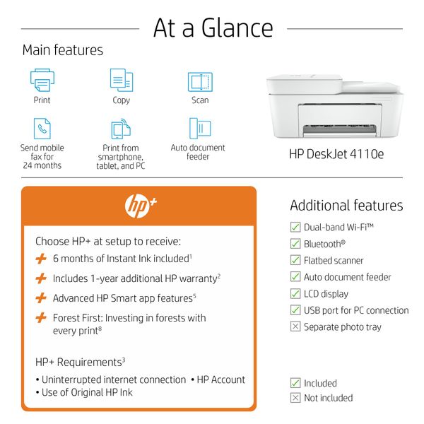 HP Hp+ deskjet printer 4110E