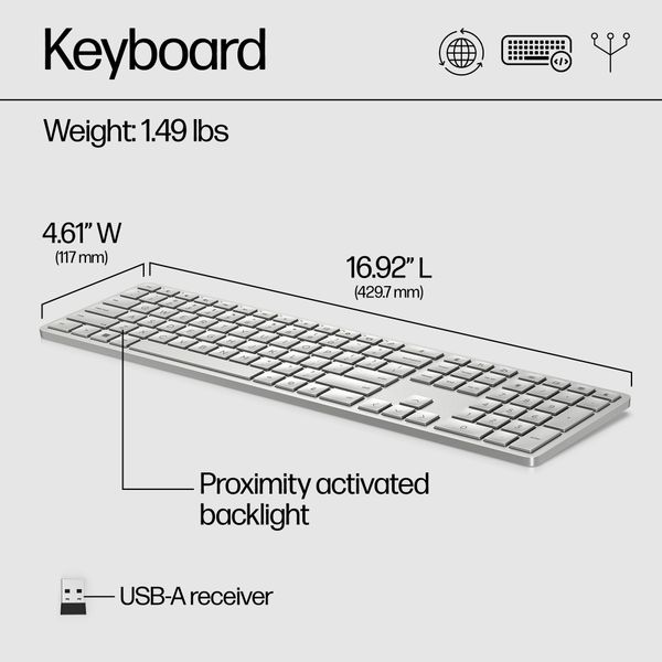 HP 970 programmeerbaar draadloos toetsenbord (Qwerty US)