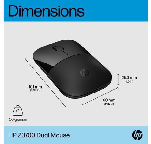 Souris Z3700 double noire  HP