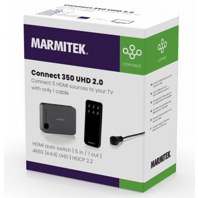 Connect 350 UHD 2.0 - HDMI Switcher 5 in /1 uit, Ultra HD (4K)  Marmitek