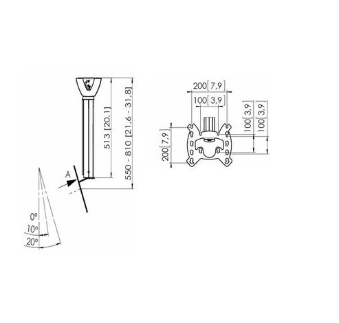 PFC 555 Support plafond pour écran  Vogels