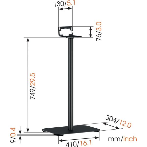 Vogels SOUND 3305 Speakerstandaard (Zwart)