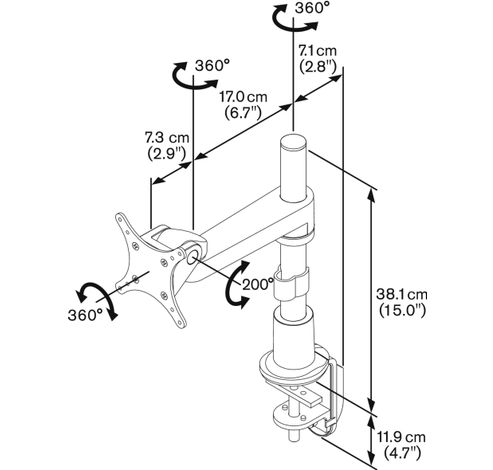 Bras de moniteur PFD 8522  Vogels