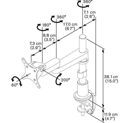 Bras de moniteur PFD 8523  Vogels