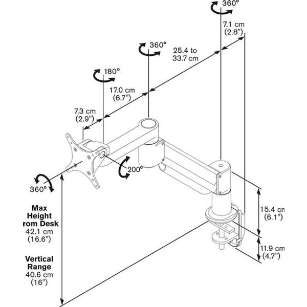 Vogels PFD 8543S Monitor arm met gasveer zilver