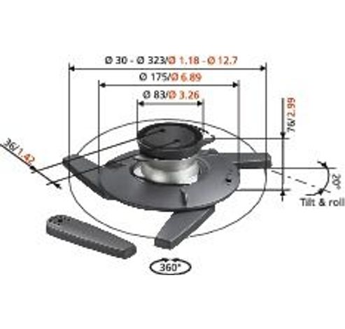 EPC 6545 Projector Ceiling Mount  Vogels