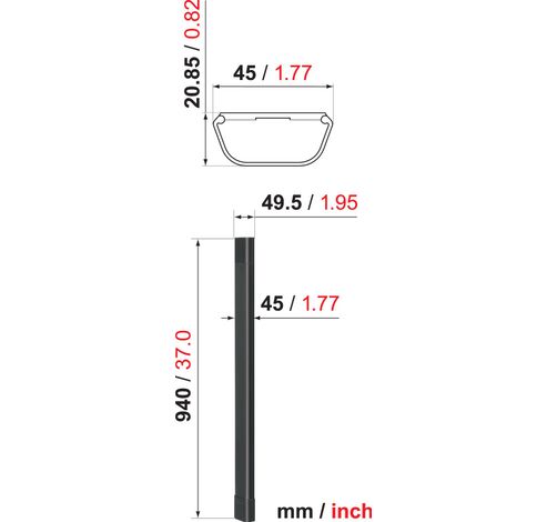 Cable 4 kabelgoot 94cm (zwart)  Vogels