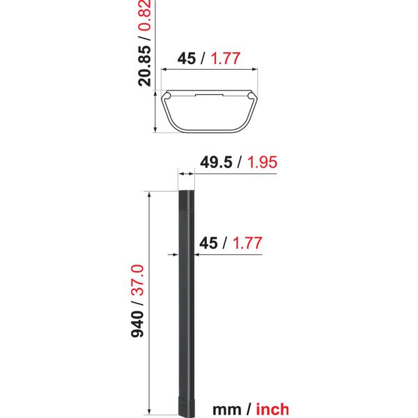 Vogels Cable 4 kabelgoot 94cm (zwart)