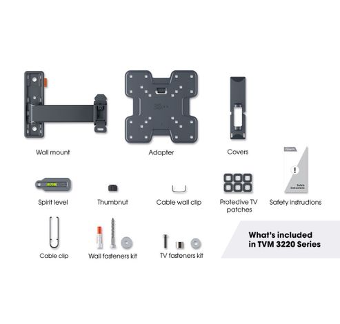 TVM 3225 Draaibare tv-beugel - Draaibaar tot 120° - Kantelsysteem tot 20°  Vogels