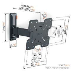 Vogel's WALL 3225 draaibare tv-steun voor 32 - 55