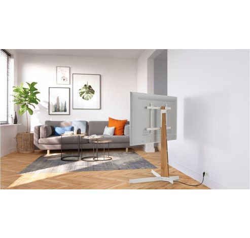 TVS 3695 FLOORSTAND OAK & STEEL  WHITE  Vogels