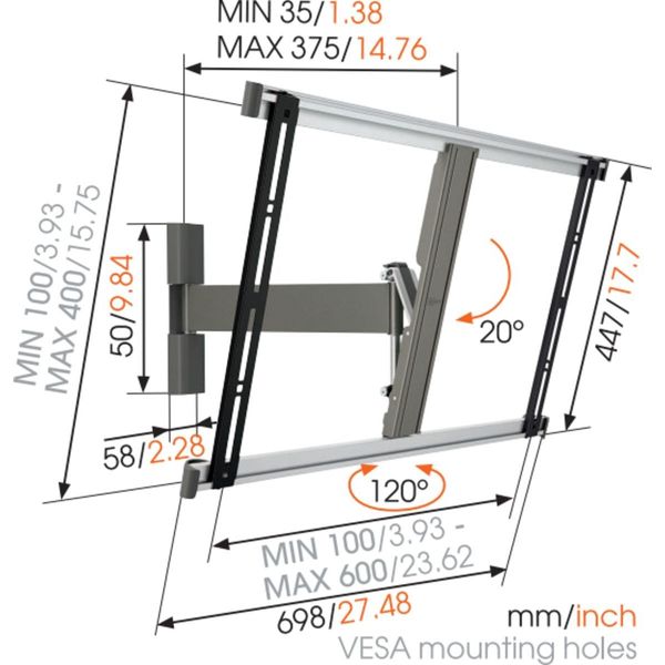 Vogels THIN 325 UltraThin Draaibare tv-beugel