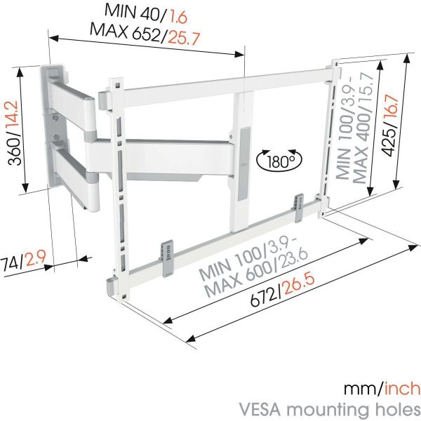 Vogels TVM 5645 Draaibare tv-beugel Wit