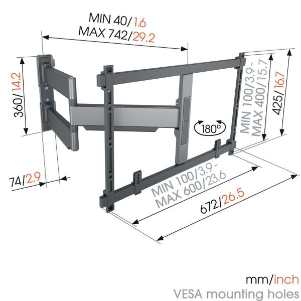 TVM 5845 Draaibare tv-beugel 