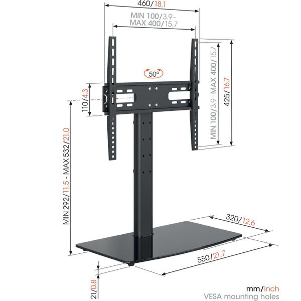 MS 3085 TV tafelstandaard Vogels