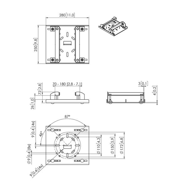 PUA 9515 H-balk klem 70-180mm 