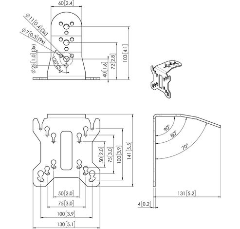 Interface PFI 3015 VESA 50x50/75x75/100x100  Vogels