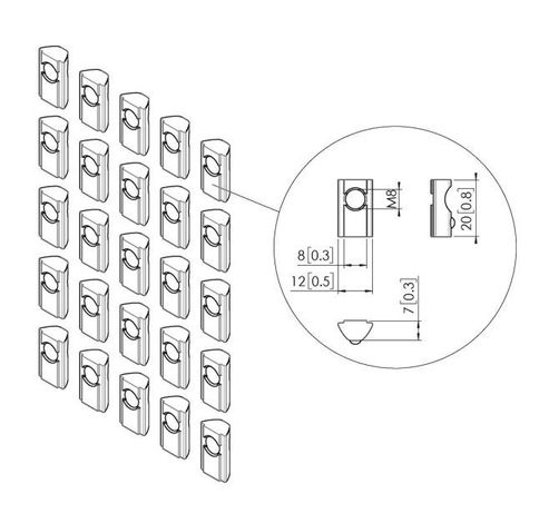 PFA 9149 T-gleufmoeren (25 stuks)  Vogels