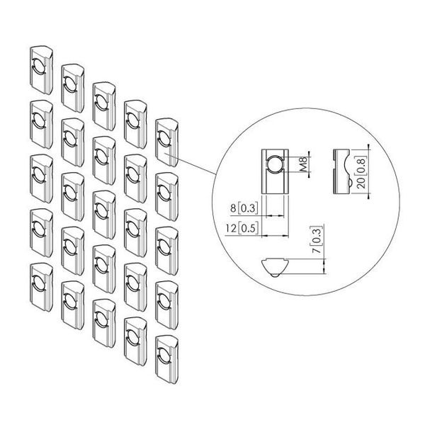 Vogels PFA 9149 T-gleufmoeren (25 stuks)