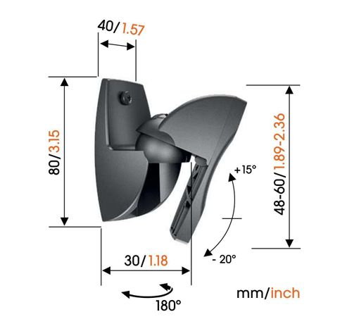 VLB 500 Speaker muurbeugel 2x, zwart  Vogels