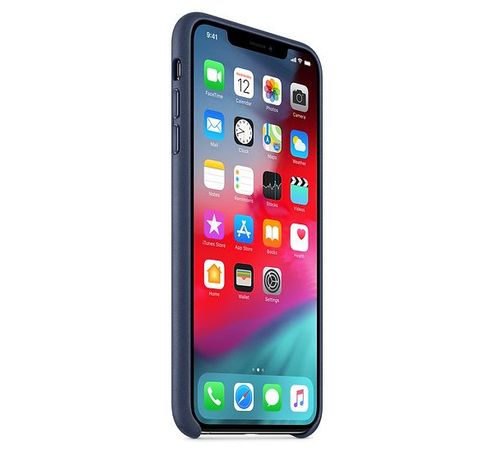 Leren hoesje voor iPhone XS Max Middernachtblauw  Apple