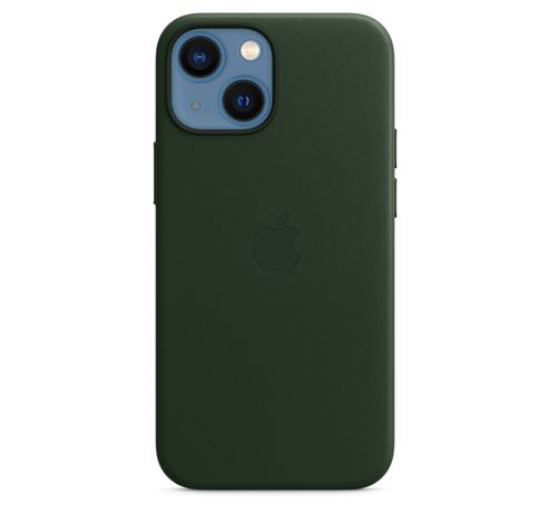 Coque en cuir avec MagSafe pour iPhone 13 mini - Vert séquoia  Apple