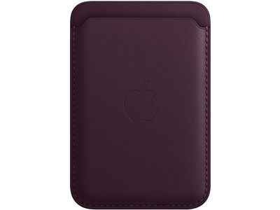 Porte-cartes en cuir avec MagSafe pour iPhone - Cerise noire