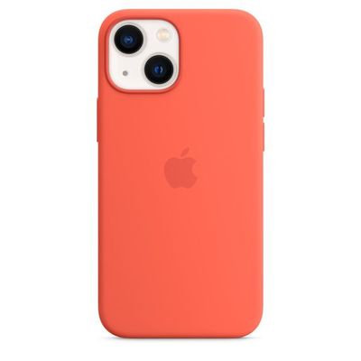 Coque en silicone avec MagSafe pour iPhone 13 Mini Nectarine Apple