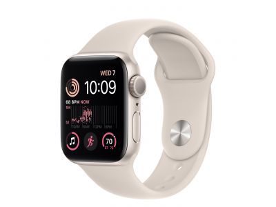 Apple Watch SE GPS 40mm Starlight Aluminium Case met Starlight Sport Band Regular