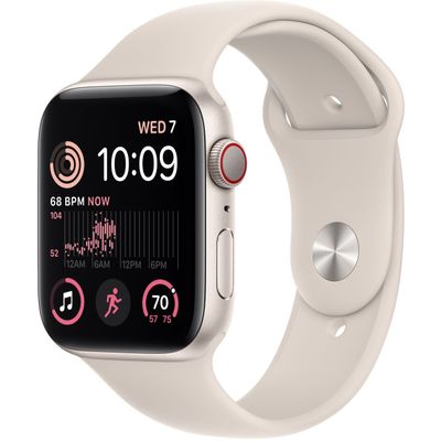 Apple Watch SE GPS 40mm Starlight Aluminium Case met Starlight Sport Band Regular Apple