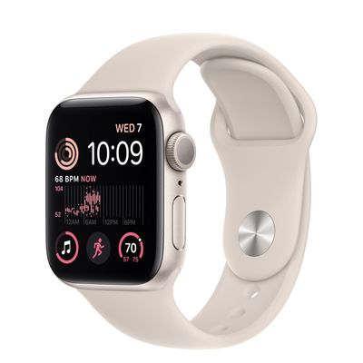 Apple Watch SE GPS 40mm Starlight Aluminium Case met Starlight Sport Band Regular  Apple