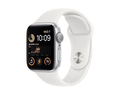 Apple Watch SE GPS 40mm Silver Aluminium Case met White Sport Band Regular