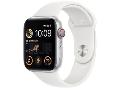 Apple Watch SE GPS 40mm Silver Aluminium Case met White Sport Band Regular