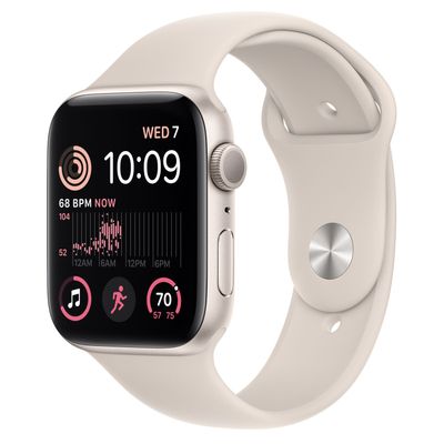 Apple Watch SE GPS 44mm Starlight Aluminium Case met Starlight Sport Band Regular  Apple