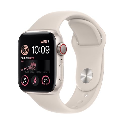 Apple Watch SE GPS + Cellular 40mm Starlight Aluminium Case met Starlight Sport Band Regular  Apple