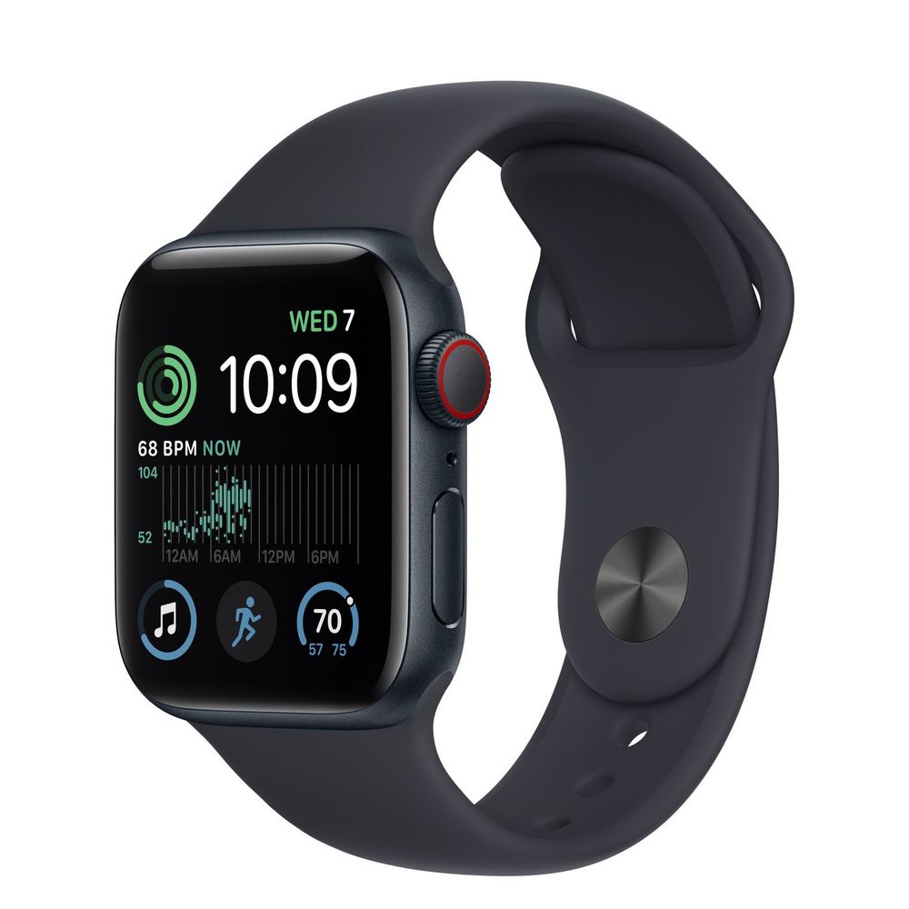 Apple Smartwatch Apple Watch SE GPS + Cellular 40mm Midnight Aluminium Case met Midnight Sport Band Regular