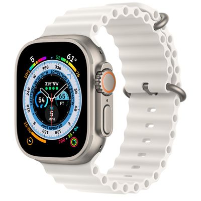 Apple Watch Ultra GPS + Cellular 49mm Titanium Case met White Ocean Band  Apple