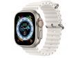 Apple Watch Ultra GPS + Cellular 49mm Titanium Case met White Ocean Band