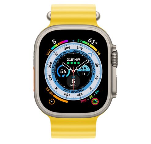 Apple Watch Ultra GPS + Cellular 49mm Titanium Case met Yellow Ocean Band  Apple